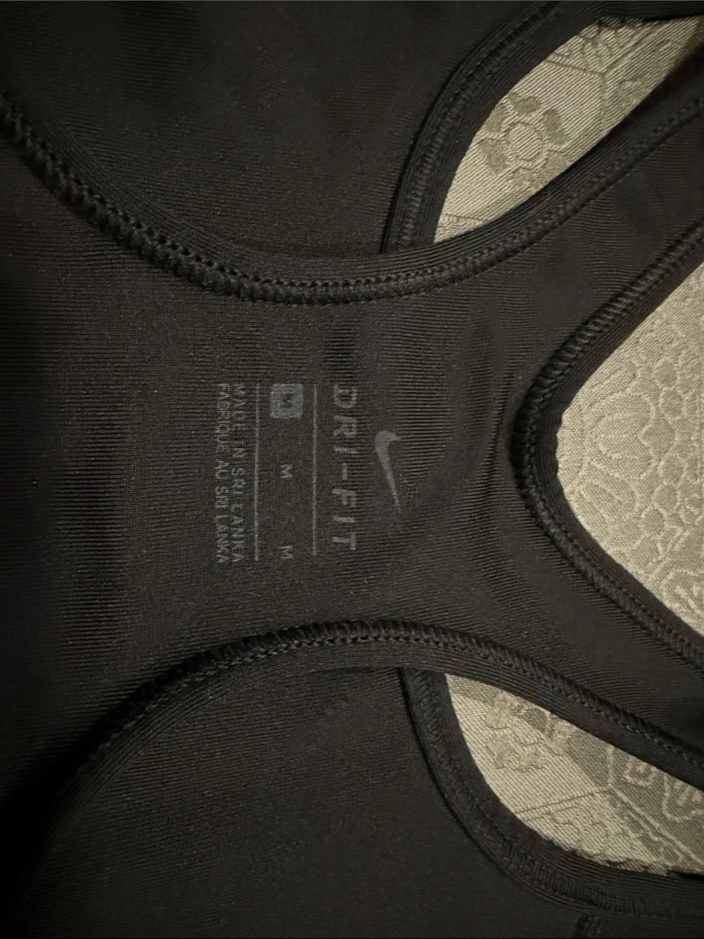 Nike Black Sports Bra with White Swoosh
